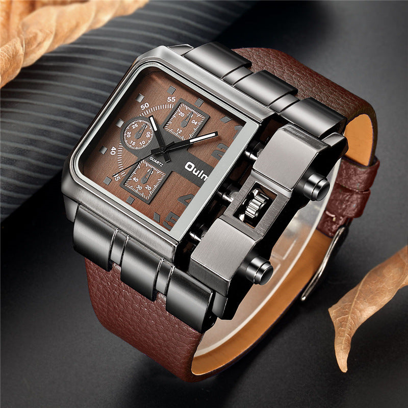 Quartz Watch Men'S Watch Wholesale OULM Casual Belt Men'S Watch