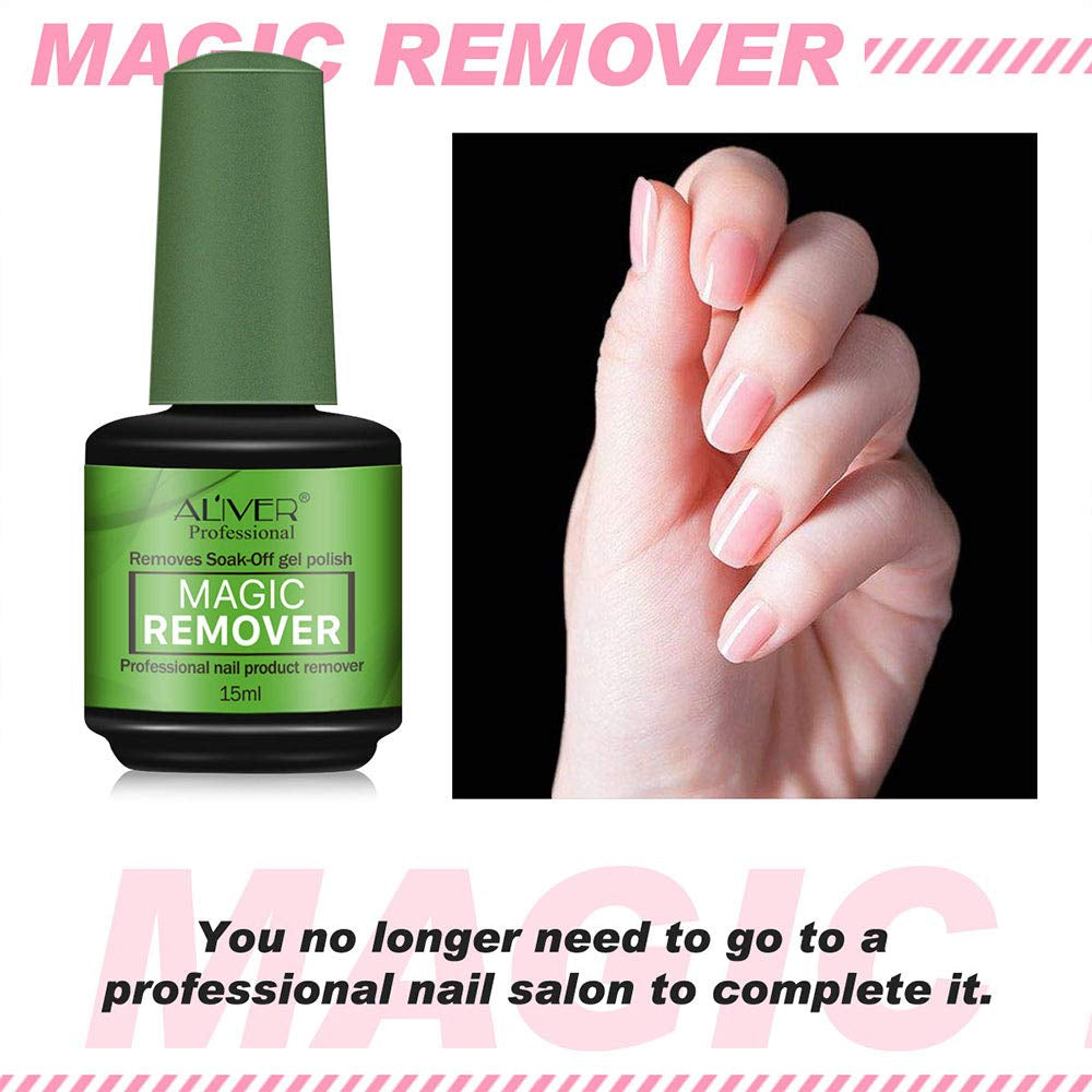 Gel Nail Polish Remover - 3 Pack, 15Ml Magic Gel Polish Remover, Quickly Soak off Nails, No Need for Foil, Soaking or Wrapping (Green)