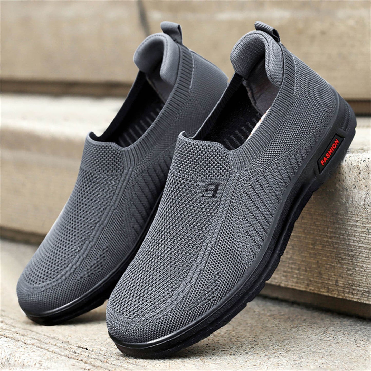 Men'S Wide Slip on Shoes Mens Classic Nylon Sneaker Fashion Summer and Autumn Men Sneakers Fly Woven Mesh Flat Slip on Comfortable 41