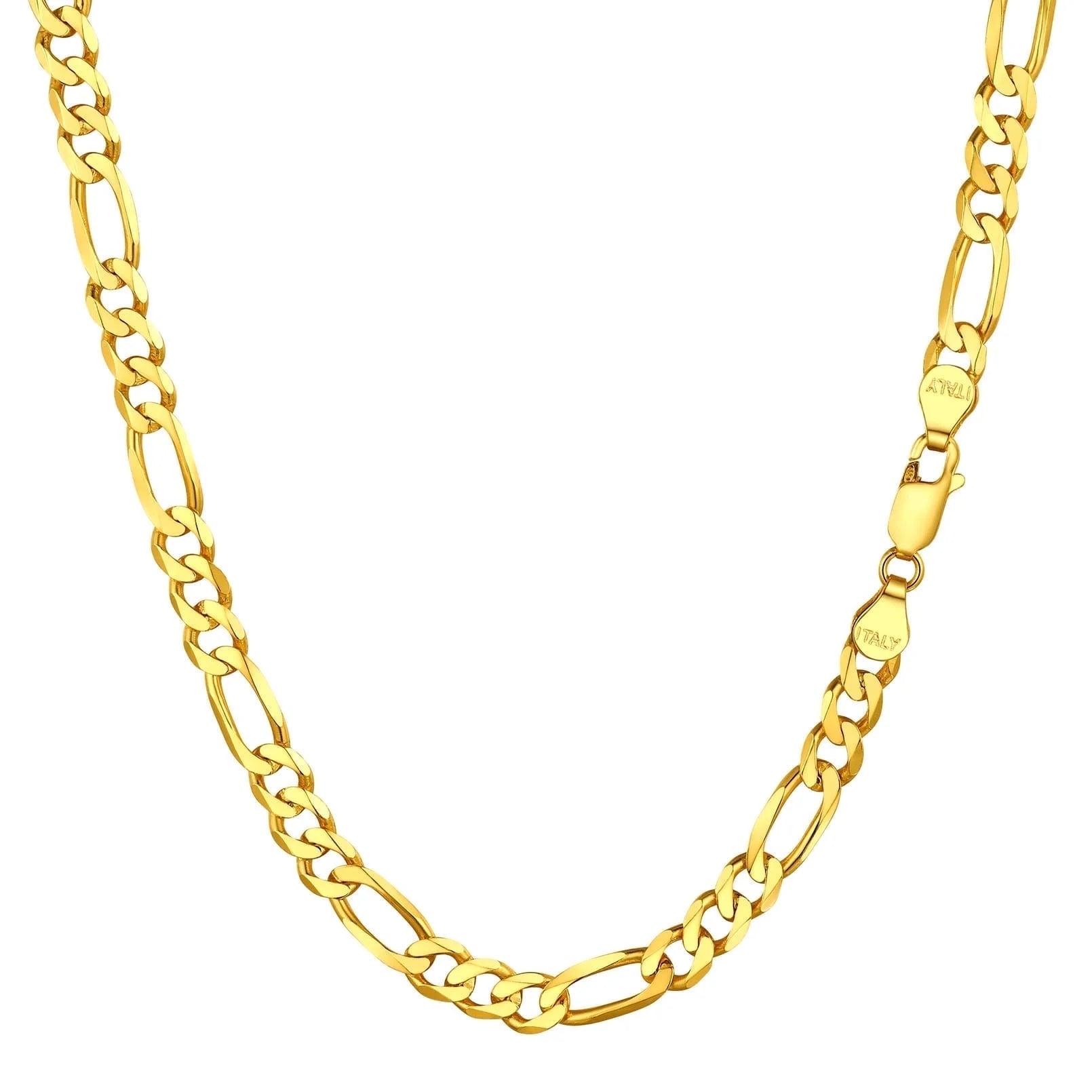 5Mm Figaro Chain 14K Gold in 925 Sterling Silver Chain Necklace for Women Men, Super Thin & Strong Necklace Chain