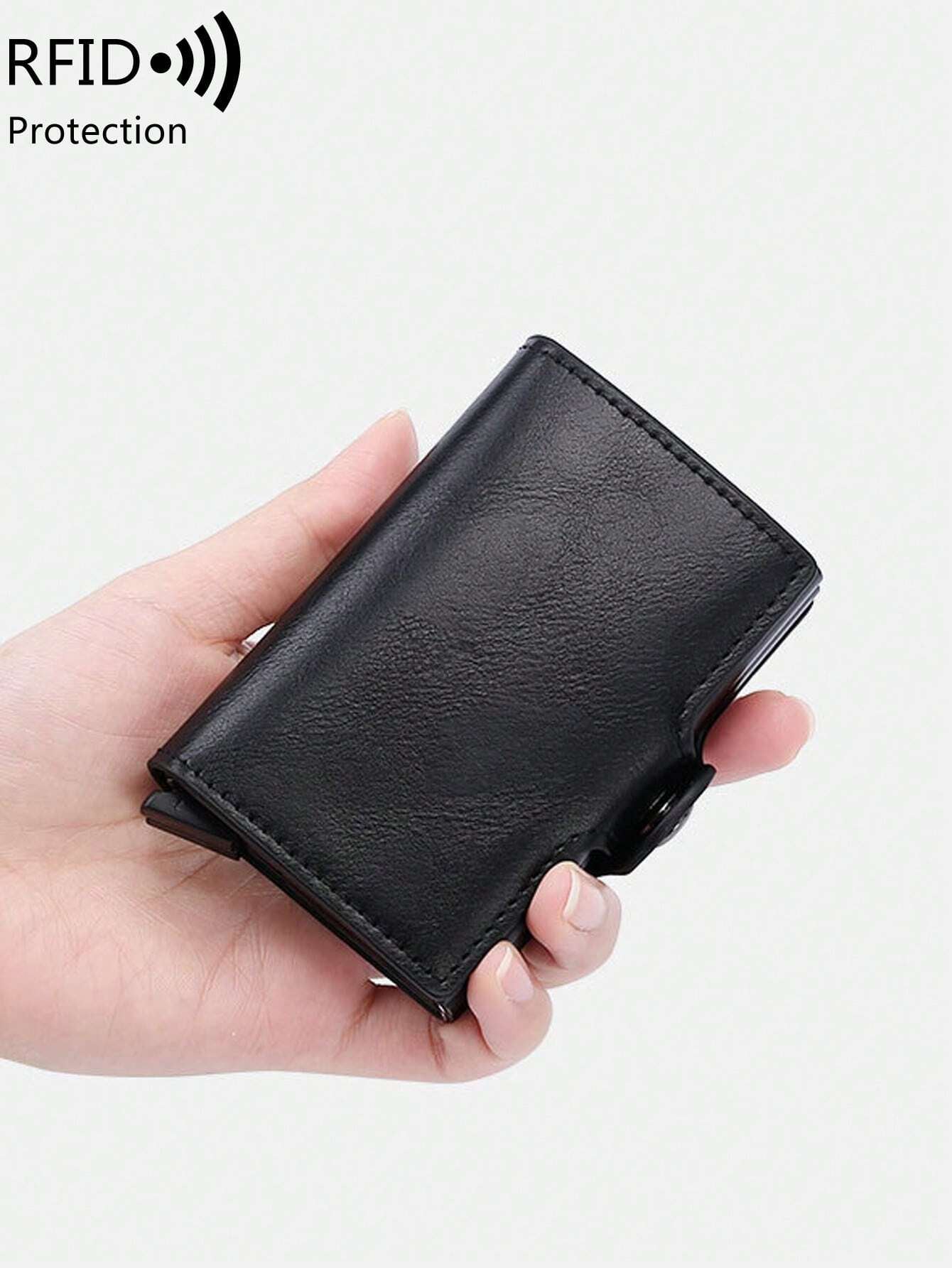 With Blocking Pop up PU Leather Money Clip Wallet Double Card Case Lightweight Portable Card ID Card White-Collar Workers for Male Holiday for Anniversary for Birthday Gift Accessories Gift Casual Robber Card Holder Wallet Business Card Holder Credit Card Holder for Men Mini Wallet Card Wallet Rfid Wallet