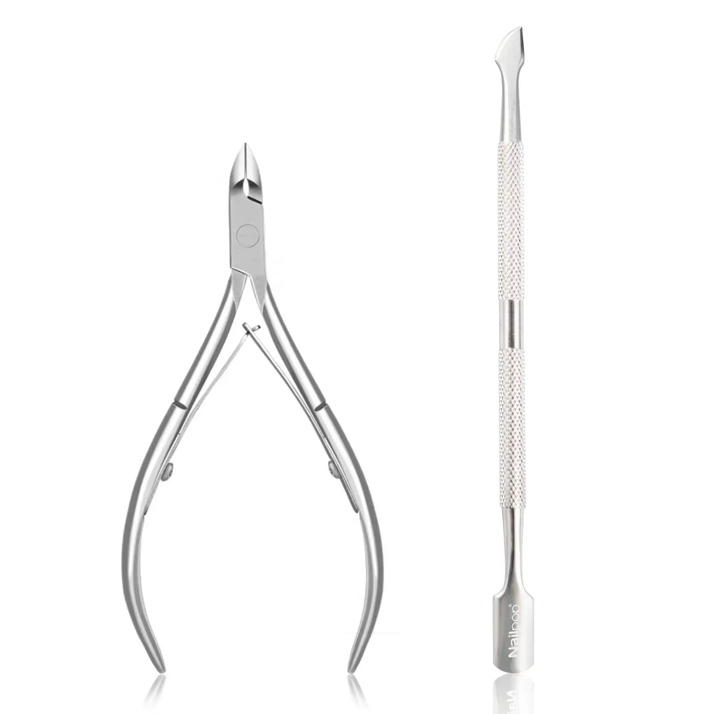 Nailpop Professional Stainless Steel Nail Cutter Scissor Nippers Function Cuticle Pusher Remover Manicure Nail Art Care Tool Kit