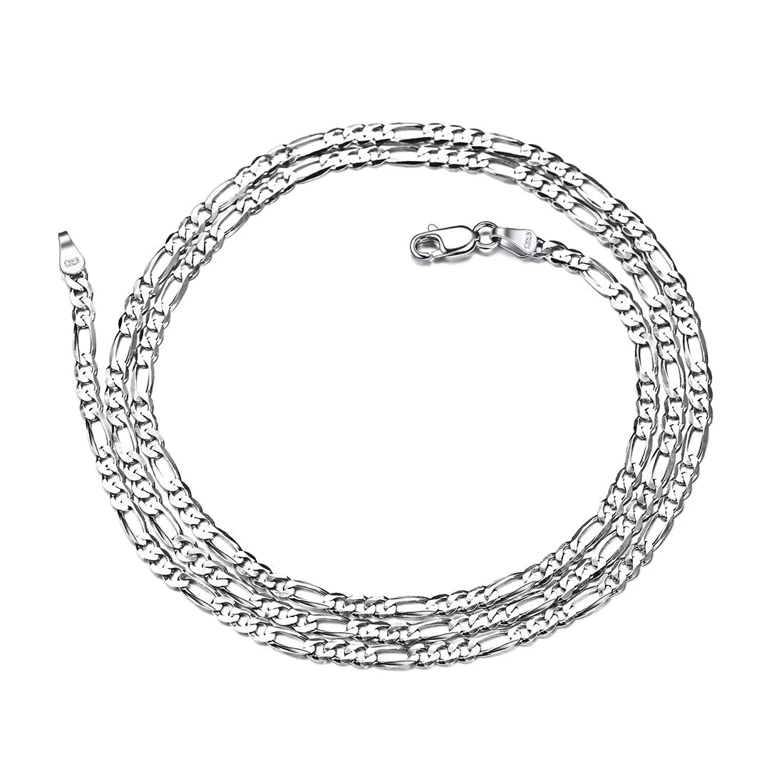 Silver Chain for Women Men Thin & Strong Sterling Silver Men'S Figaro Chain Necklaces 3Mm 24 Inch