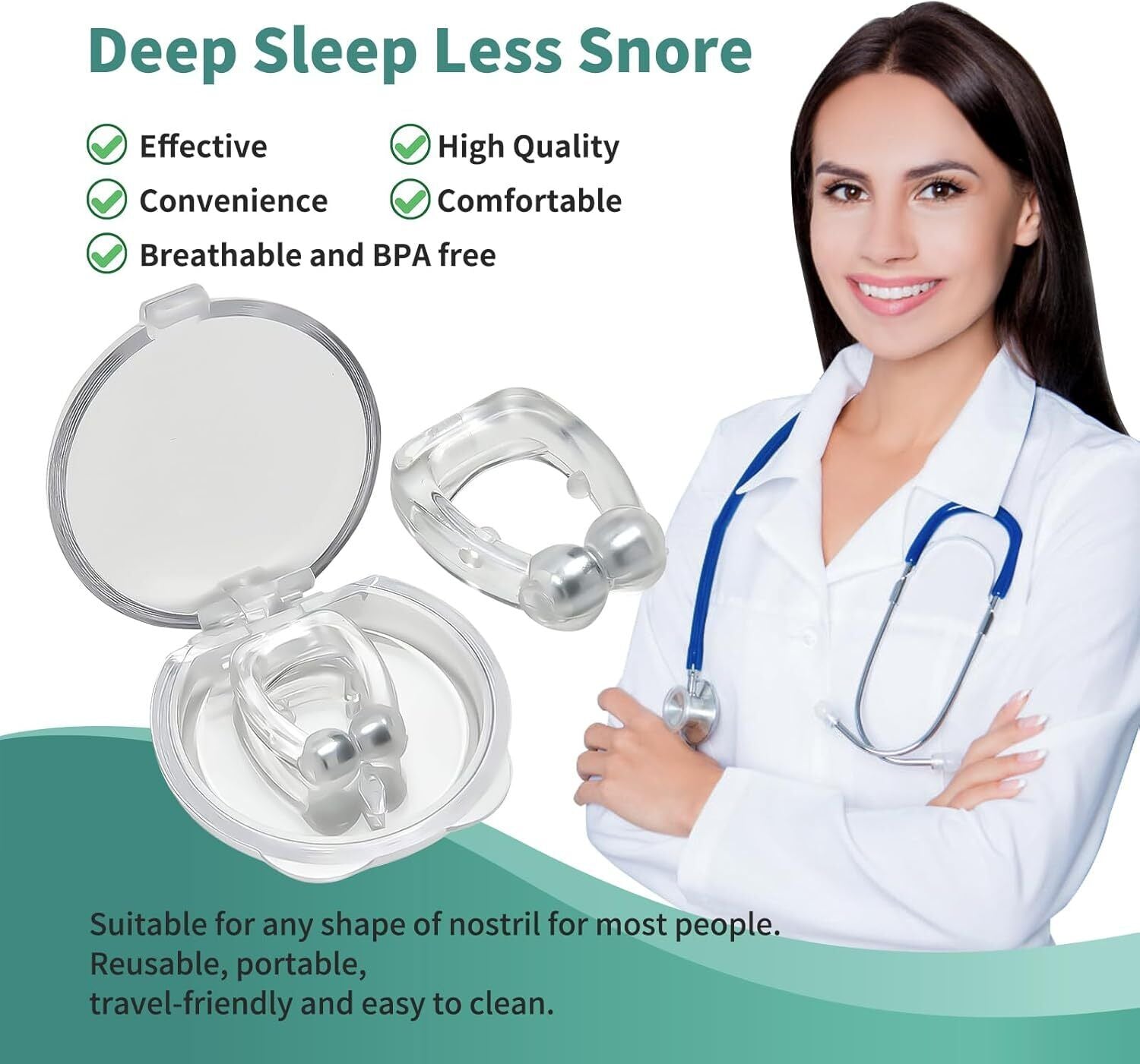 Anti Snoring Devices - Silicone Nose Clip Stop Snoring(6 Pack), Effective To