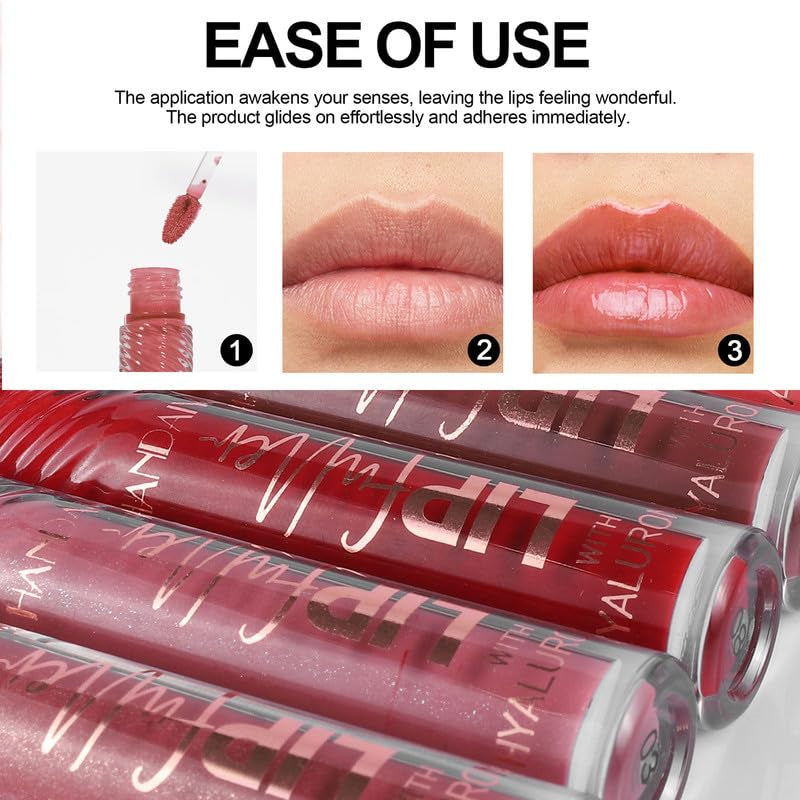 Pink Lip Gloss Balm, Nourishing Tinted Lip Oil Hydrating Lip Gloss, High Pigmented Plumping Lip Gloss, Moisturizing & Conditioning Formula, High-Shine Non-Sticky Lip Stain Vegan Lip(05#)