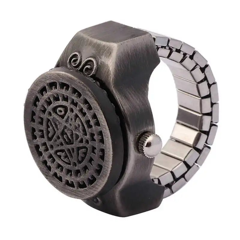 Quartz Watch Finger Watch Flip-Up Cover Vintage Finger Quartz Watch for Men Male Finger Quartz Watch