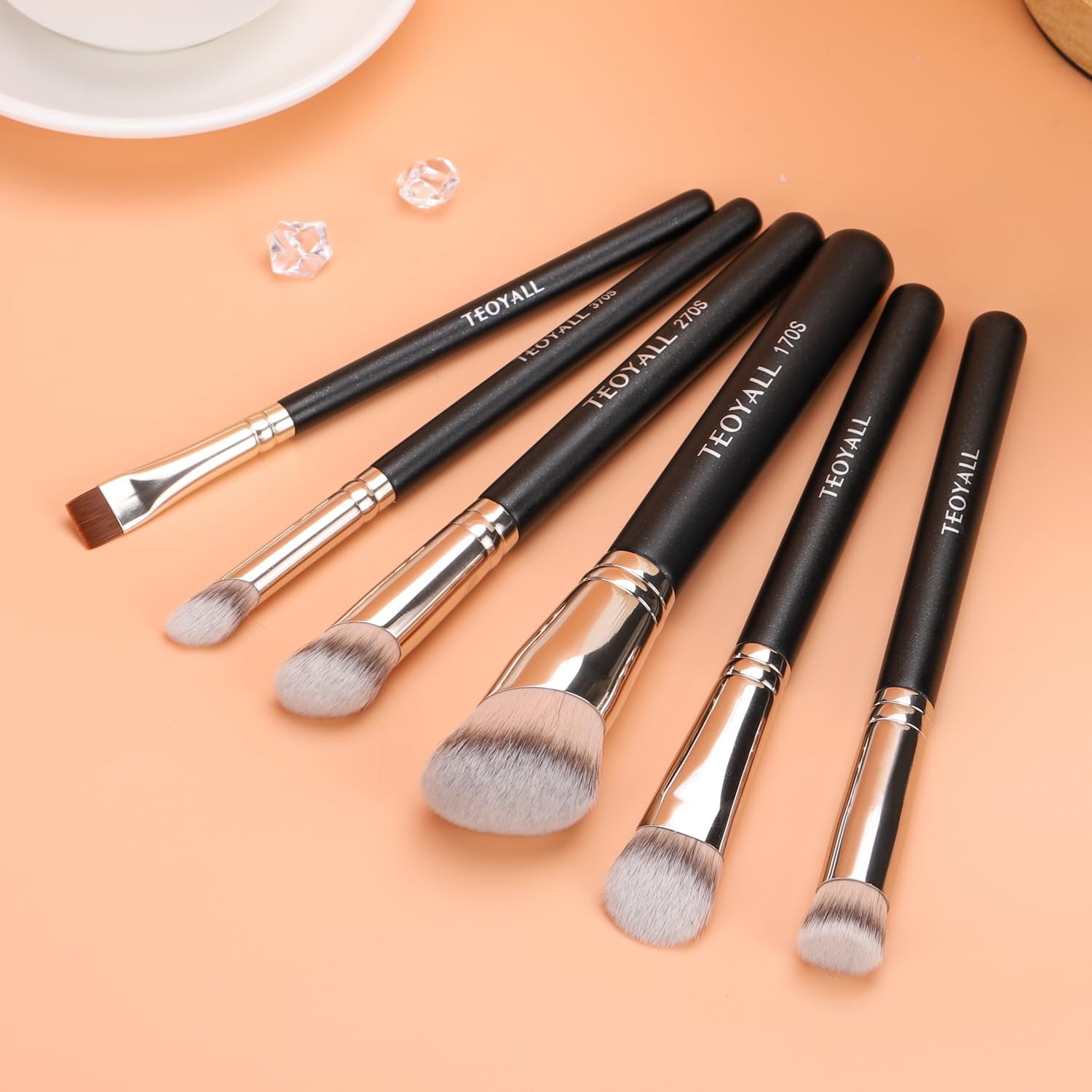 Foundation Contour Conceal Brush Set, 3PCS Angled Synthetic Kabuki Brush for Blending Setting Buffing with Liquid, Cream and Powder Cosmetic (170S/270S/370S)