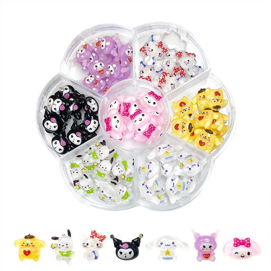 70PCS Kawaii Nail Art Charms 3D Cute Cat Resin Jelly Gummy Sweet Candy Slime Making Ornament Nail Decoration Accessories for DIY