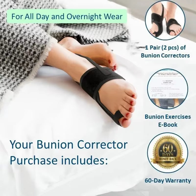 Orthopedic Bunion Splint Corrector Big Toe Separator Pain Relief Non-Surgical Hallux Valgus Correction Hammer Toe Straightener