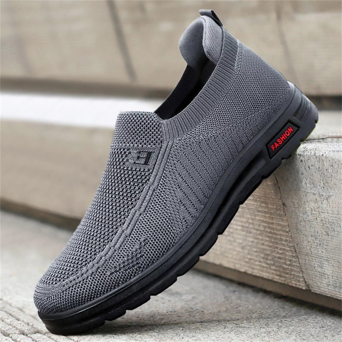 Men'S Wide Slip on Shoes Mens Classic Nylon Sneaker Fashion Summer and Autumn Men Sneakers Fly Woven Mesh Flat Slip on Comfortable 41