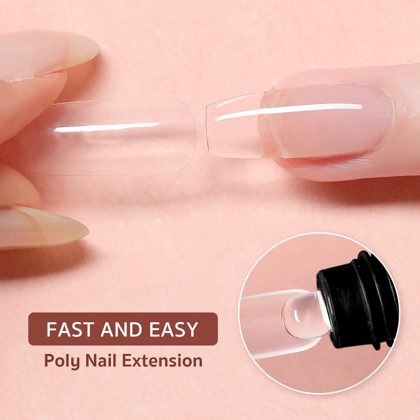 Poly Gel Set, Nail Extension Gel, 6 Colors Nude Pink Builder Gel Nail Enhancement Gel for Beginner & Professional Nail Art Salon DIY