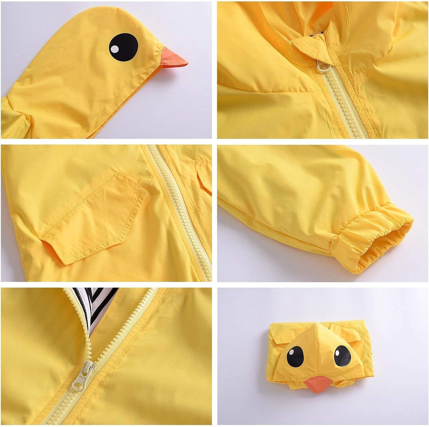 Toddler Baby Boy Girl Duck Rain Jacket Cute Cartoon Animal Raincoat Hoodie Kids Coat Fall Winter School Outfit