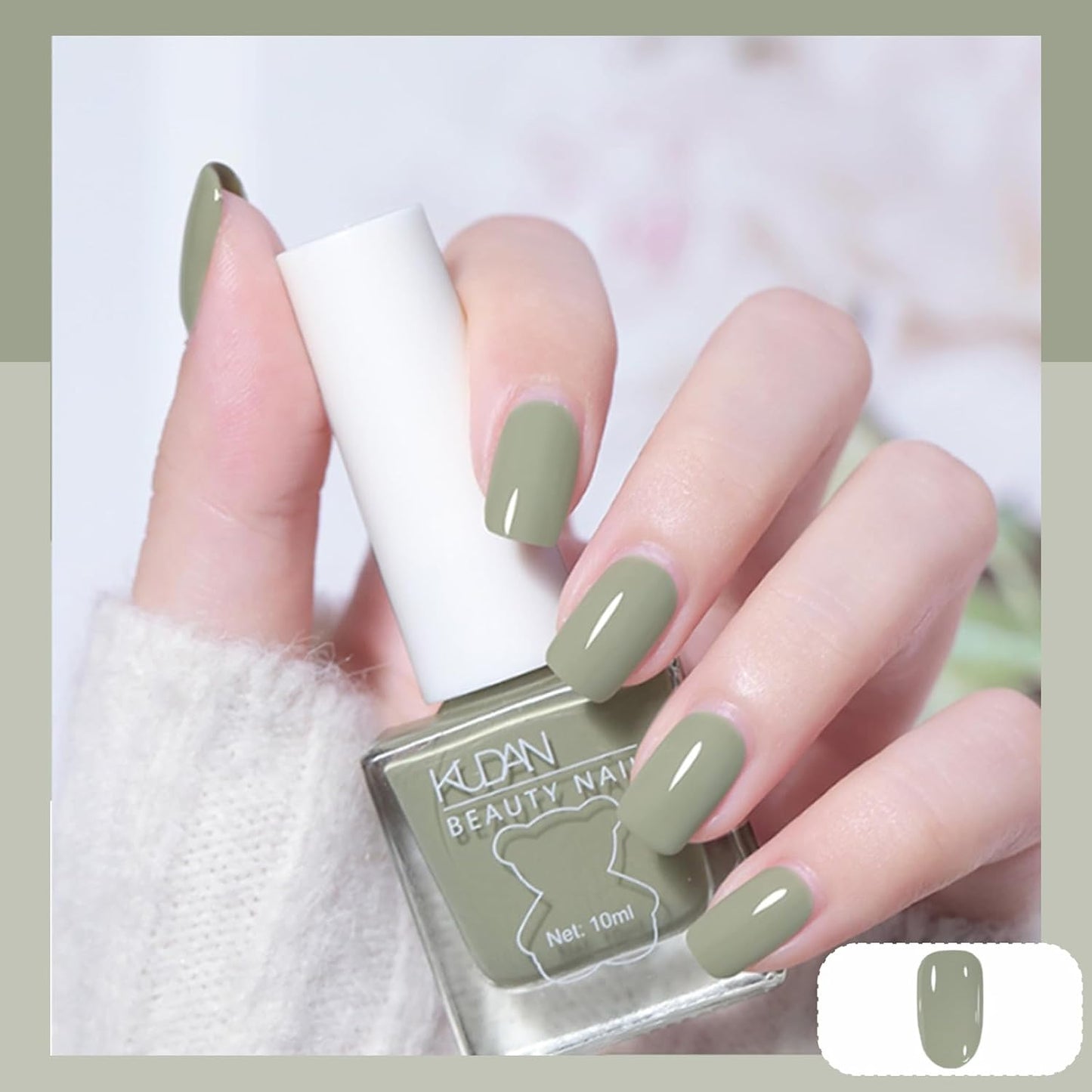 Fresh Green Fingernail Polish - Sage Green Nail Lacquer - Chip Resistant, Long Lasting, Air Dry Quick Dry Nail Art Polish for Manicure DIY