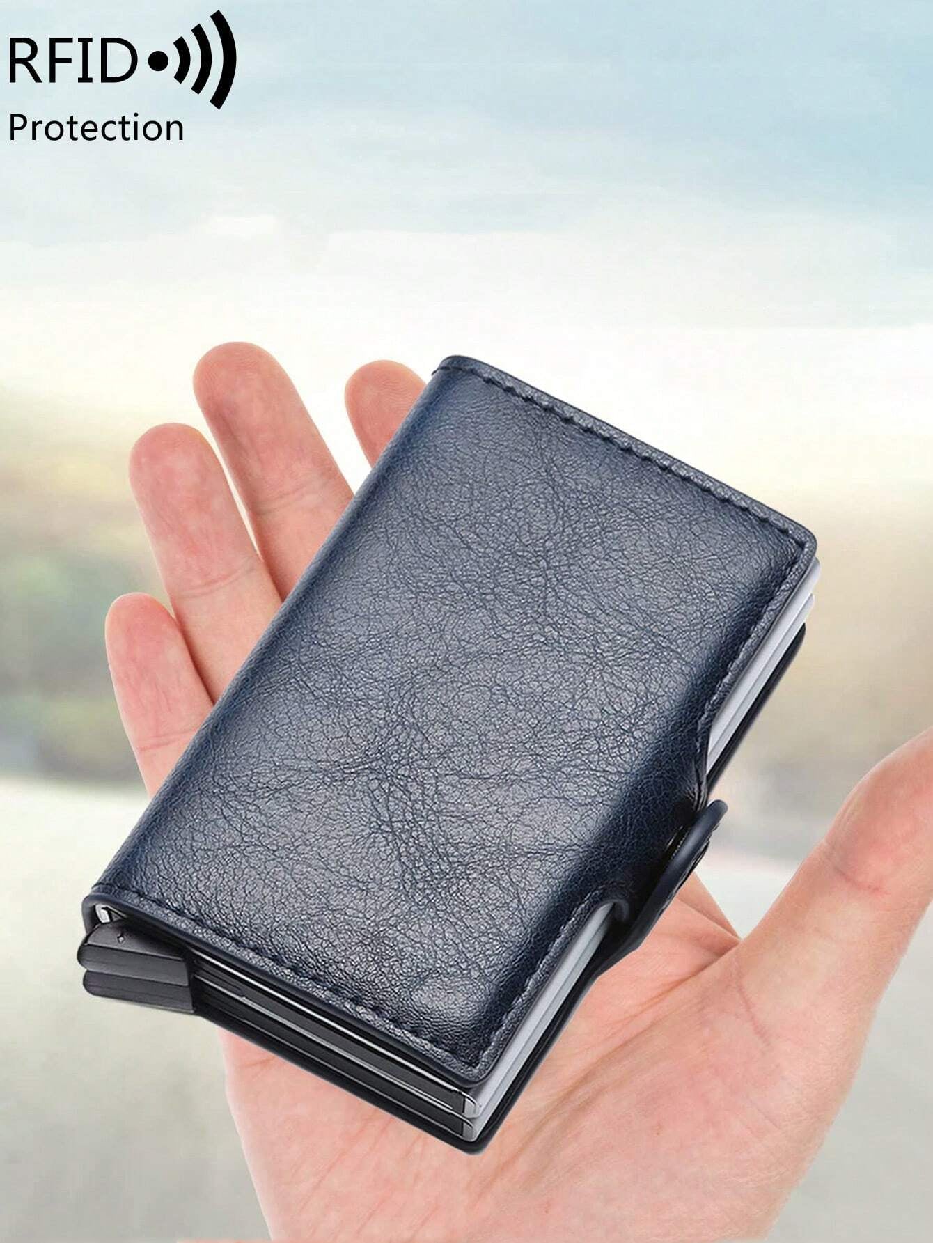 With Blocking Pop up PU Leather Money Clip Wallet Double Card Case Lightweight Portable Card ID Card White-Collar Workers for Male Holiday for Anniversary for Birthday Gift Accessories Gift Casual Robber Card Holder Wallet Business Card Holder Credit Card Holder for Men Mini Wallet Card Wallet Rfid Wallet