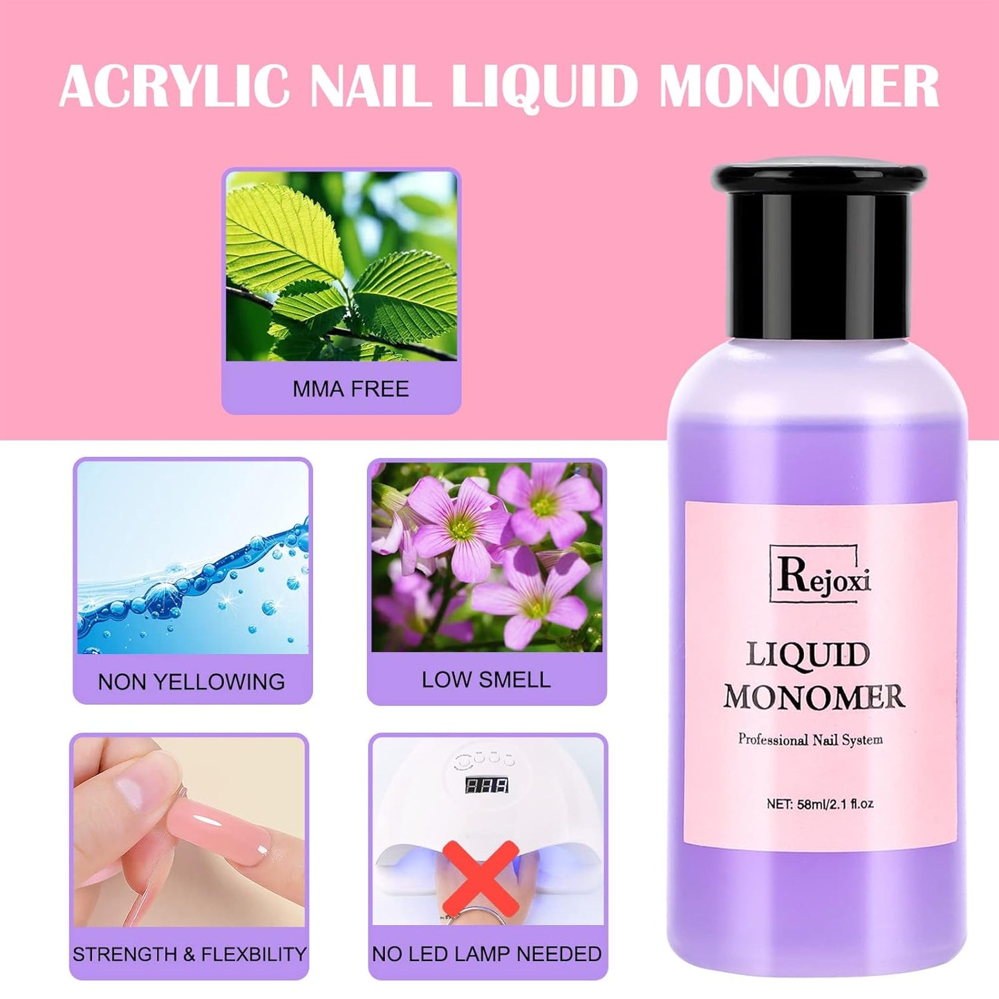 Acrylic Nail Kit with Prep Dehydrator and Primer, Acrylic Nail Powder and Liquid Kit for Acrylic Nails Extension Beginner DIY Nail Kit with Everything