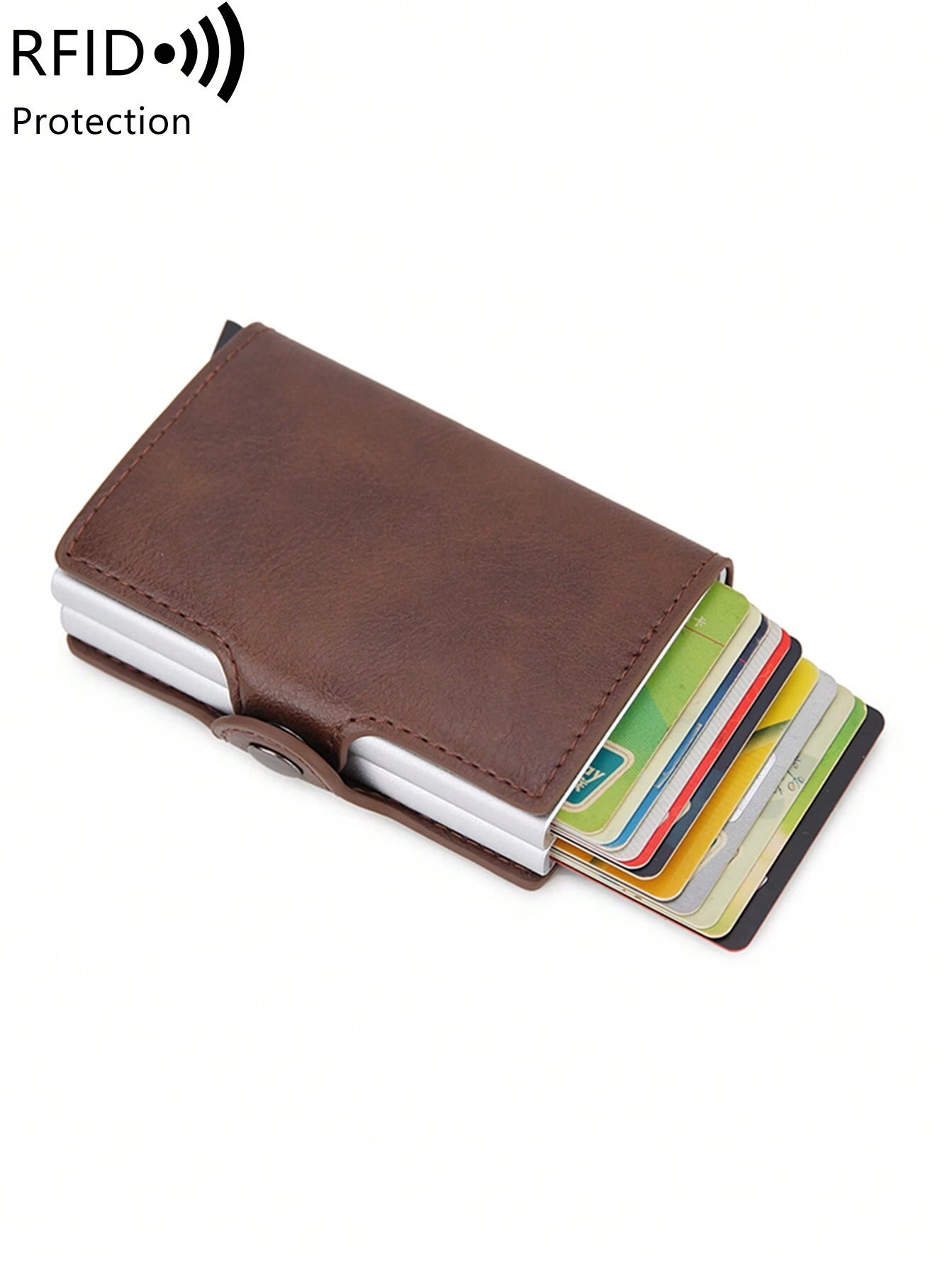 With Blocking Pop up PU Leather Money Clip Wallet Double Card Case Lightweight Portable Card ID Card White-Collar Workers for Male Holiday for Anniversary for Birthday Gift Accessories Gift Casual Robber Card Holder Wallet Business Card Holder Credit Card Holder for Men Mini Wallet Card Wallet Rfid Wallet