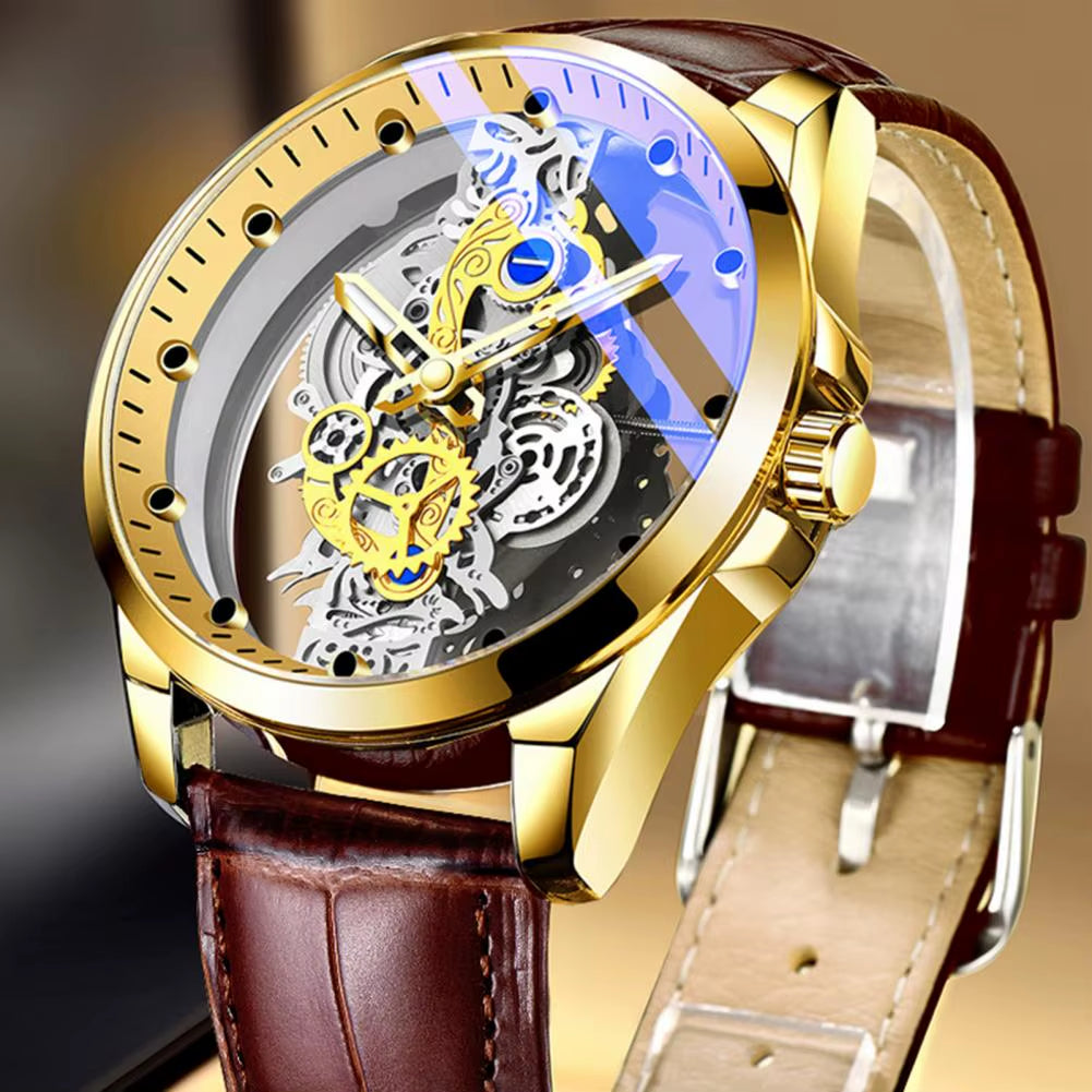 Watch Fashion Golden Skeleton Vintage Man Watch Jewelry Accessories Wrist Watch