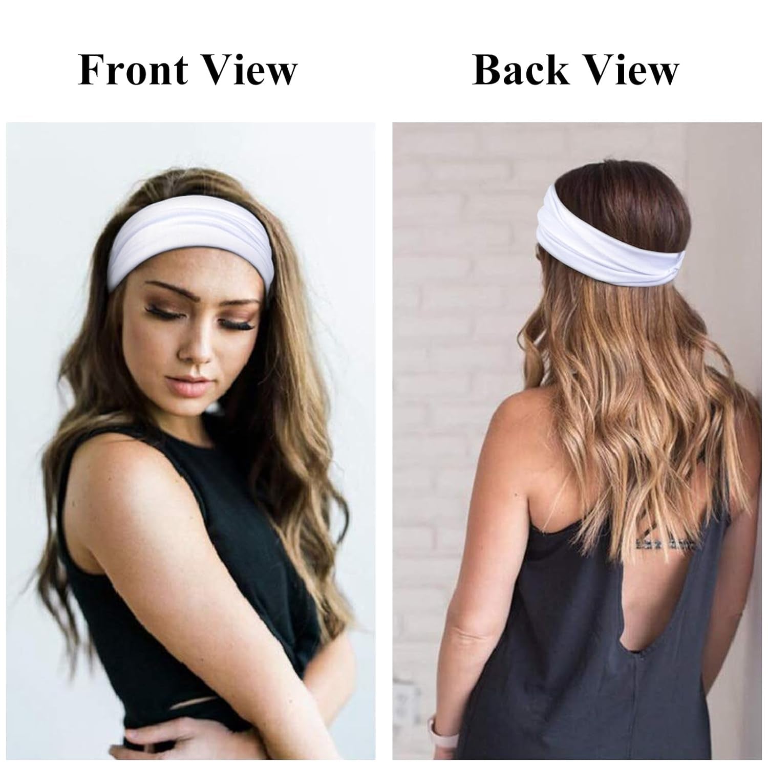 Headbands for Women Non Slip Women'S Fashion Headbands Wide Headbands for Women'S Hair Head Band Short Hair for Workout Yoga Sports Exercise Sweatbands Summer Hair Accessories Elastic Hair Band