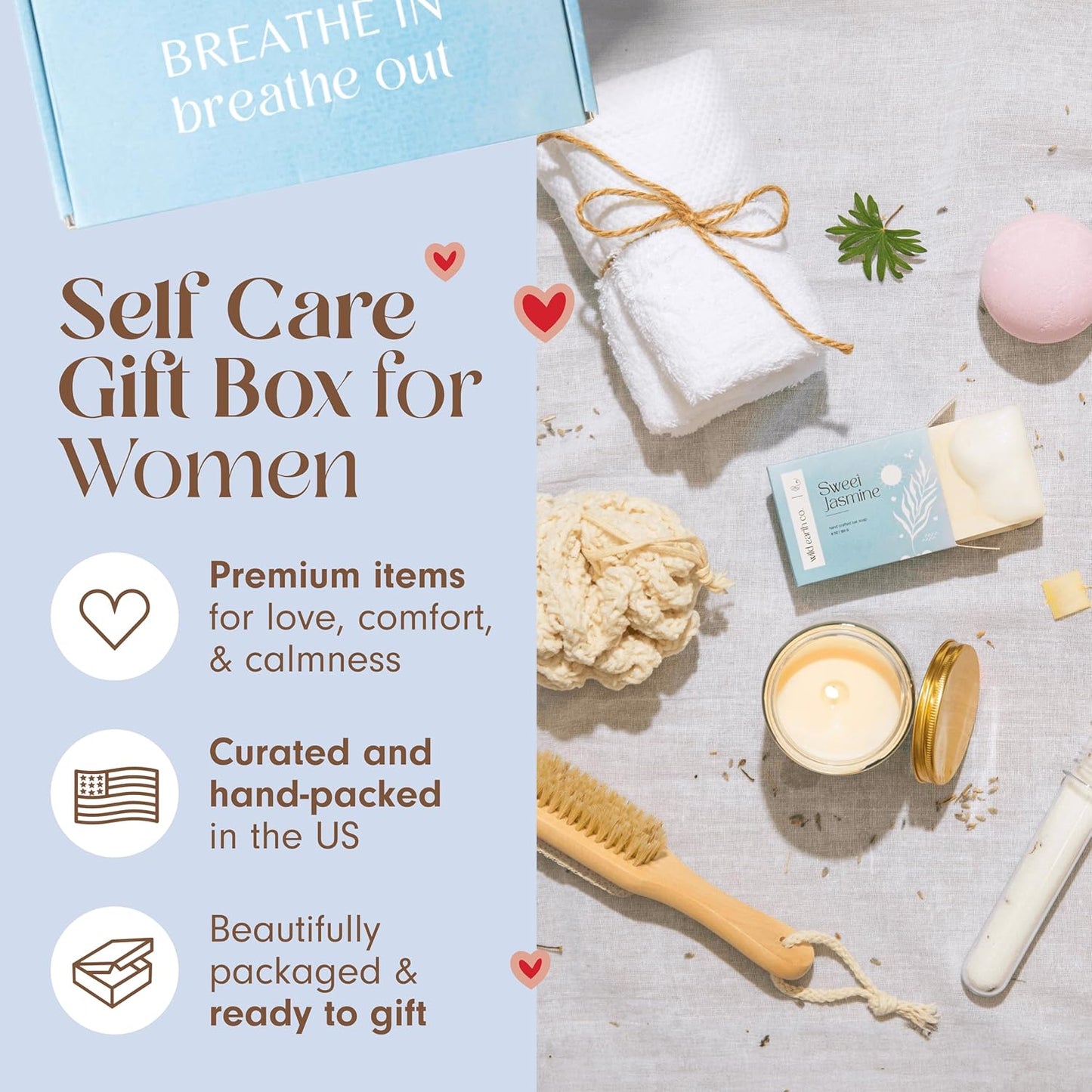 Set for Women - Self Care Assortment Gift Box | Relaxation Gift Collection Box for Self Care | Ideal Gift with Mug, Candle, Bath Bombs & Bar Soap