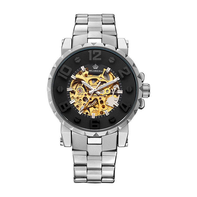 Full Hollow Men'S Semi-Automatic Mechanical Watch Men'S Watch Steel Watch