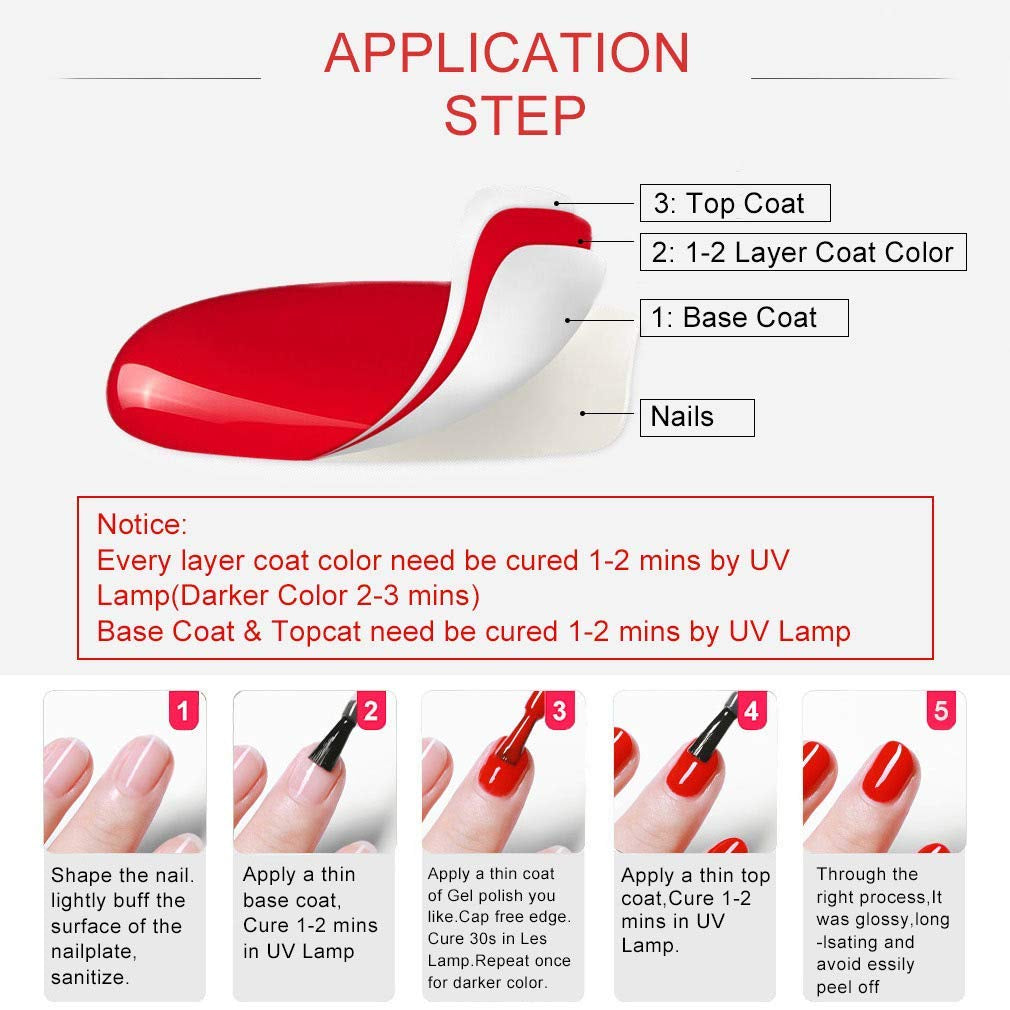 VENALISA 2 Pcs 15Ml Gel Nail Ploish Base and Top Coat Set, No Wipe High Gloss Long Lasting Tempered Top Coat Polish Soak off LED Gel Kit