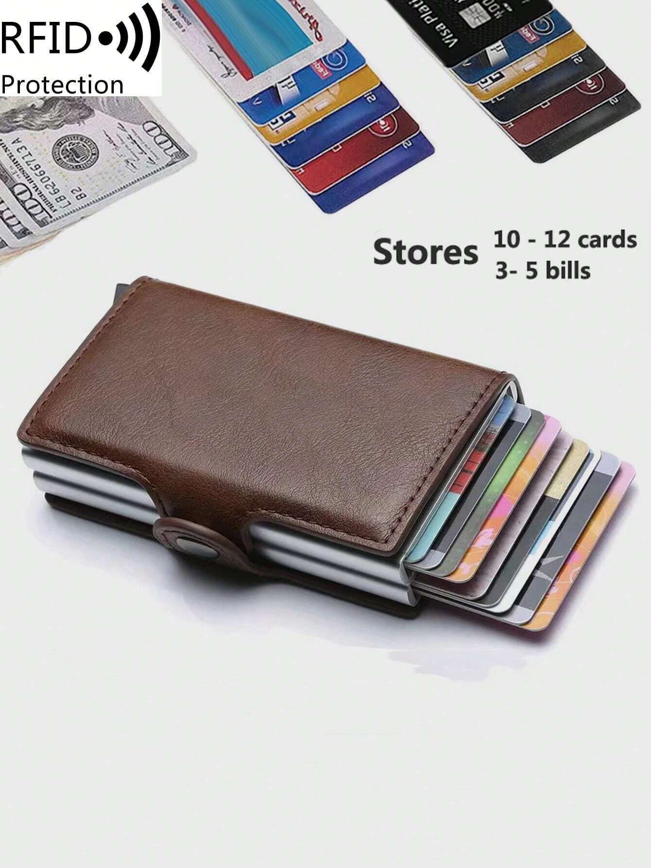 With Blocking Pop up PU Leather Money Clip Wallet Double Card Case Lightweight Portable Card ID Card White-Collar Workers for Male Holiday for Anniversary for Birthday Gift Accessories Gift Casual Robber Card Holder Wallet Business Card Holder Credit Card Holder for Men Mini Wallet Card Wallet Rfid Wallet