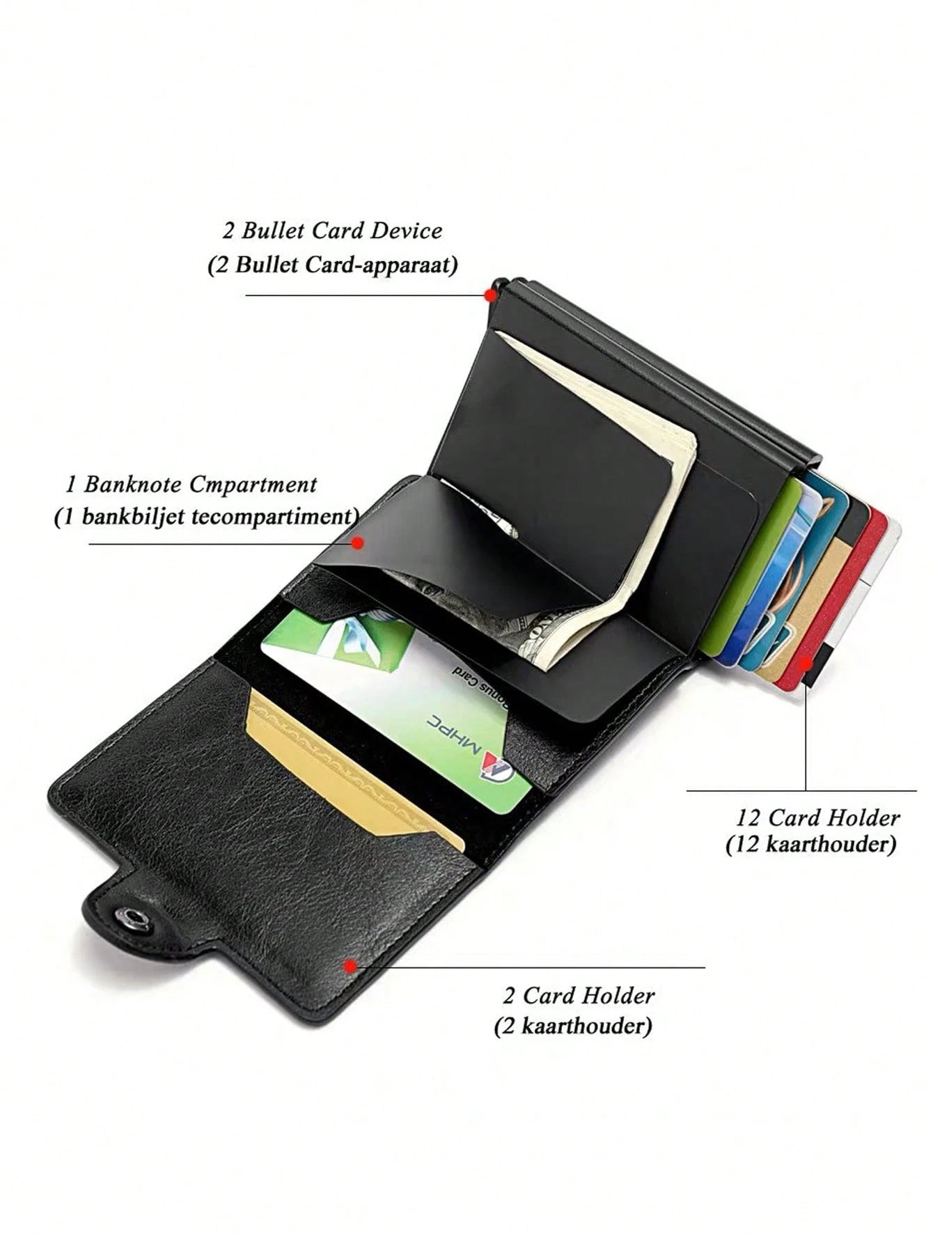 With Blocking Pop up PU Leather Money Clip Wallet Double Card Case Lightweight Portable Card ID Card White-Collar Workers for Male Holiday for Anniversary for Birthday Gift Accessories Gift Casual Robber Card Holder Wallet Business Card Holder Credit Card Holder for Men Mini Wallet Card Wallet Rfid Wallet