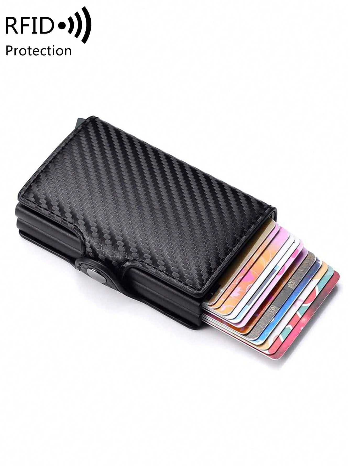 With Blocking Pop up PU Leather Money Clip Wallet Double Card Case Lightweight Portable Card ID Card White-Collar Workers for Male Holiday for Anniversary for Birthday Gift Accessories Gift Casual Robber Card Holder Wallet Business Card Holder Credit Card Holder for Men Mini Wallet Card Wallet Rfid Wallet