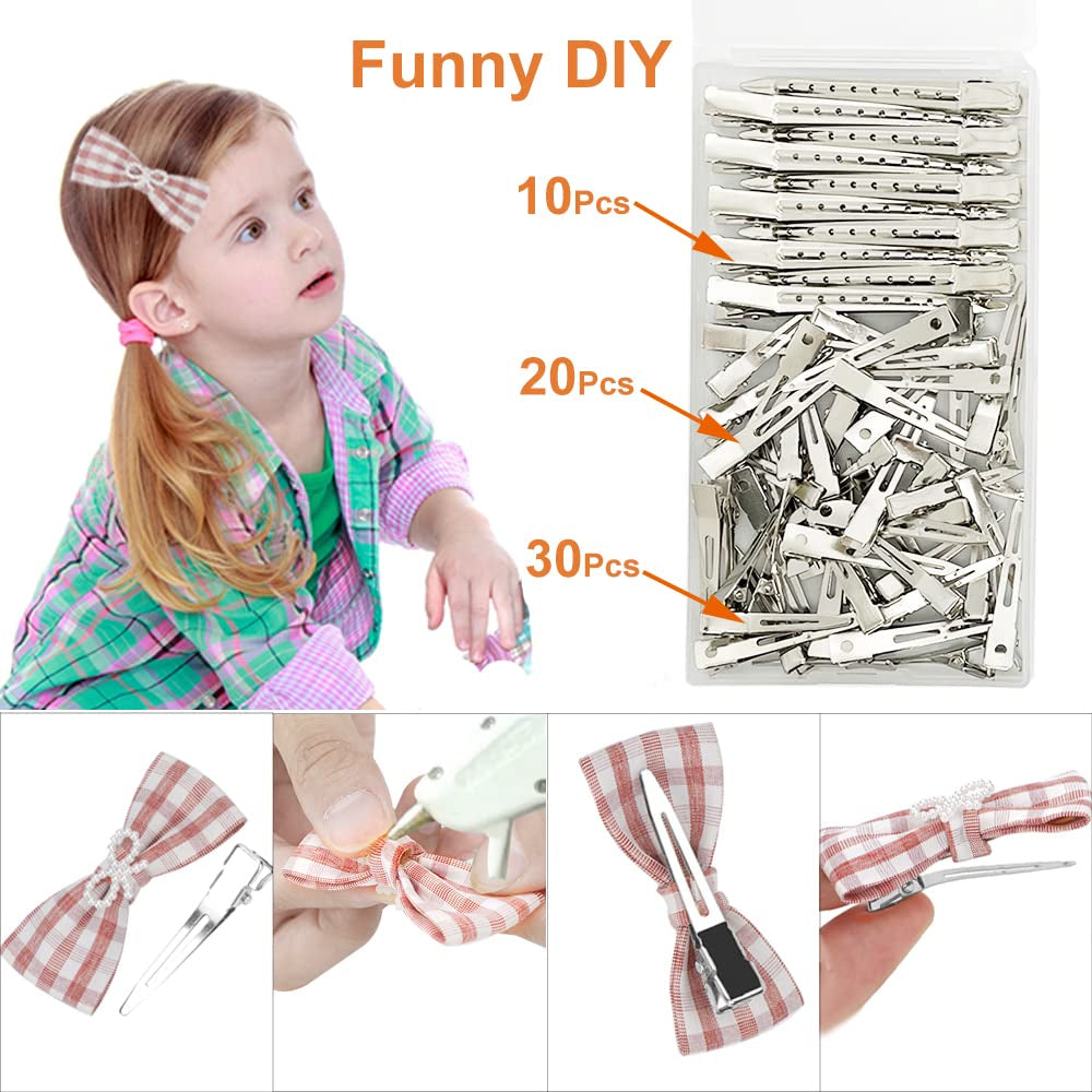 60Pcs Metal Duck Billed Hair Clips for Women Styling Sectioning, Silver Hair Pins for Long Hair, Alligator Curl Loc Clips for Thick Hair Roller, Salon, Bows DIY