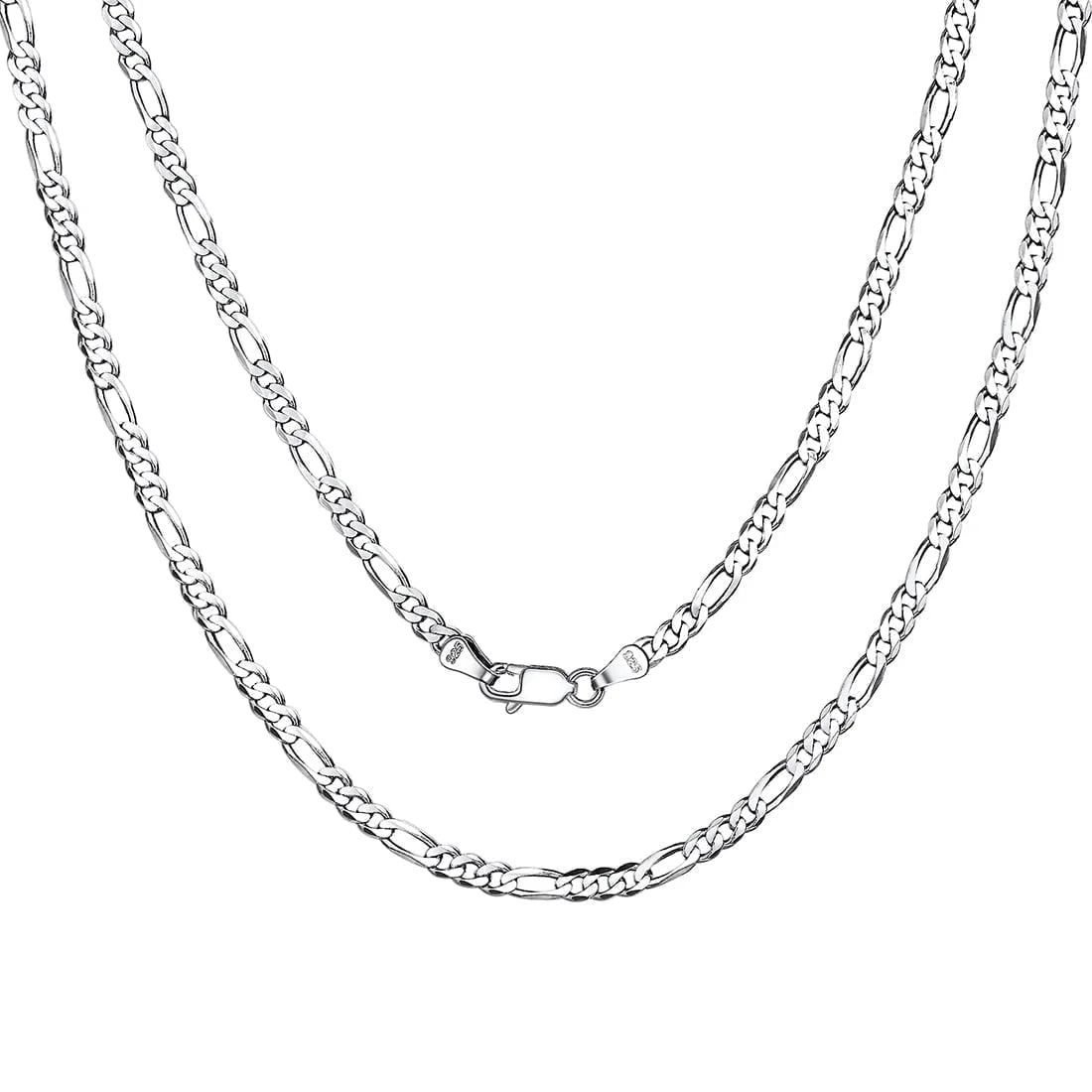 Silver Chain for Women Men Thin & Strong Sterling Silver Men'S Figaro Chain Necklaces 3Mm 24 Inch