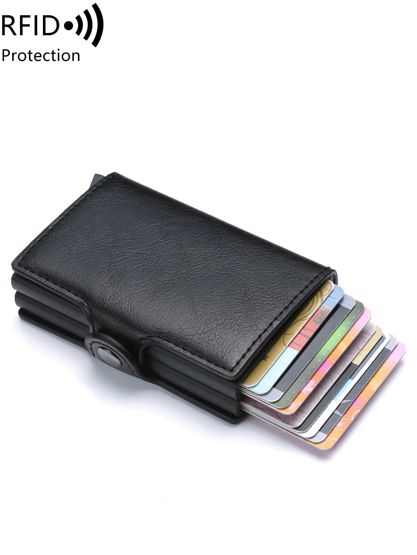 With Blocking Pop up PU Leather Money Clip Wallet Double Card Case Lightweight Portable Card ID Card White-Collar Workers for Male Holiday for Anniversary for Birthday Gift Accessories Gift Casual Robber Card Holder Wallet Business Card Holder Credit Card Holder for Men Mini Wallet Card Wallet Rfid Wallet