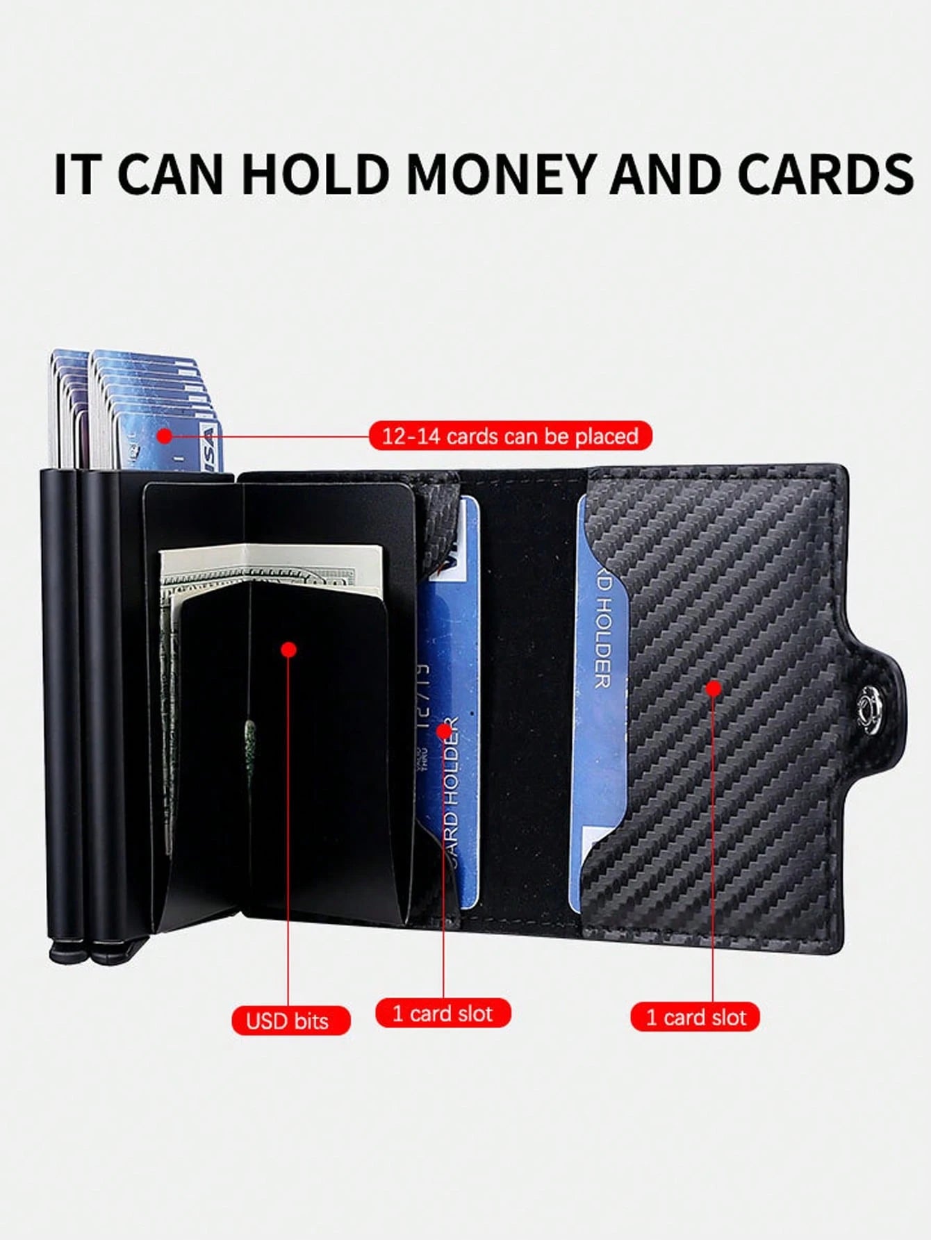 With Blocking Pop up PU Leather Money Clip Wallet Double Card Case Lightweight Portable Card ID Card White-Collar Workers for Male Holiday for Anniversary for Birthday Gift Accessories Gift Casual Robber Card Holder Wallet Business Card Holder Credit Card Holder for Men Mini Wallet Card Wallet Rfid Wallet