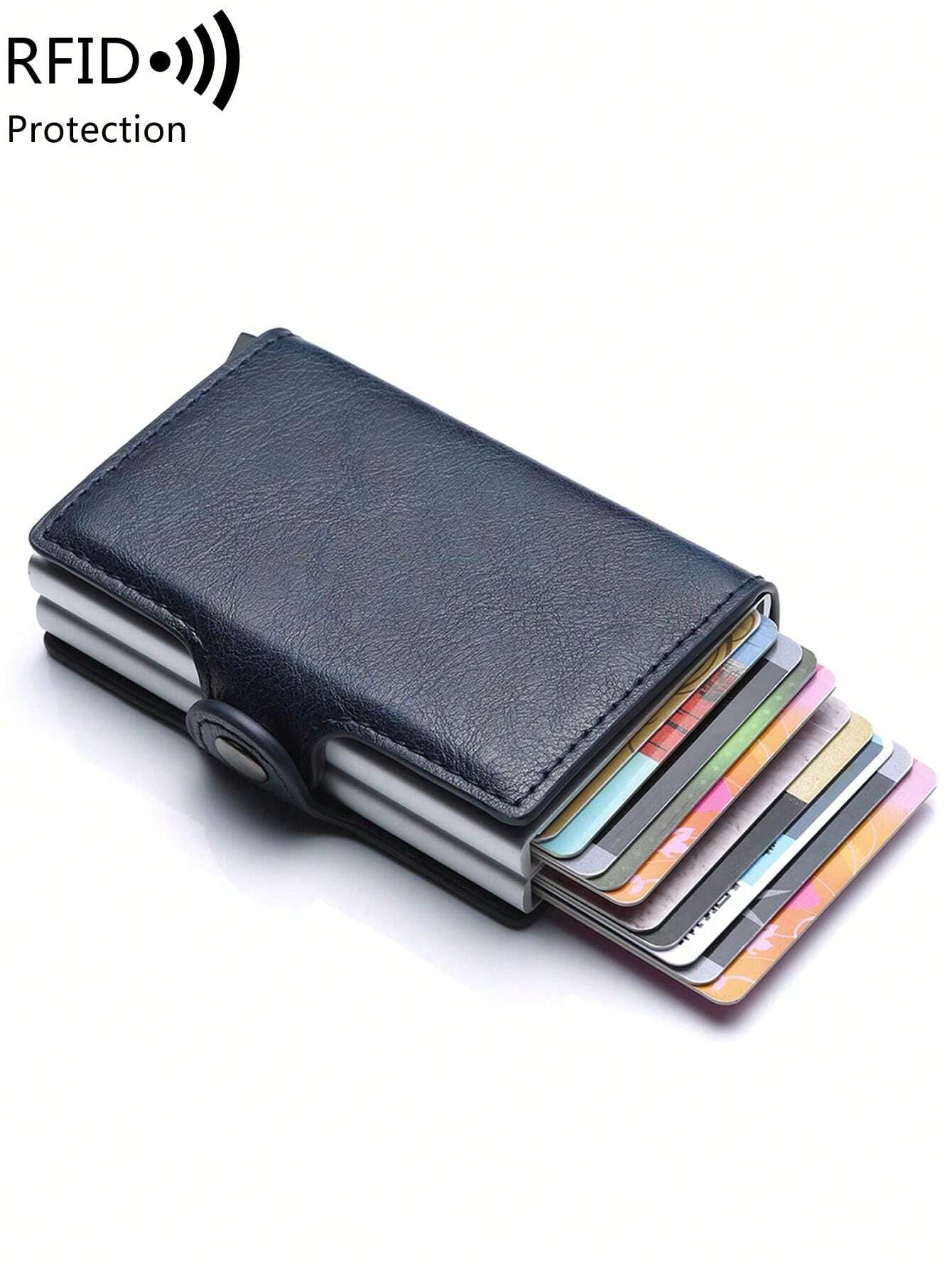 With Blocking Pop up PU Leather Money Clip Wallet Double Card Case Lightweight Portable Card ID Card White-Collar Workers for Male Holiday for Anniversary for Birthday Gift Accessories Gift Casual Robber Card Holder Wallet Business Card Holder Credit Card Holder for Men Mini Wallet Card Wallet Rfid Wallet