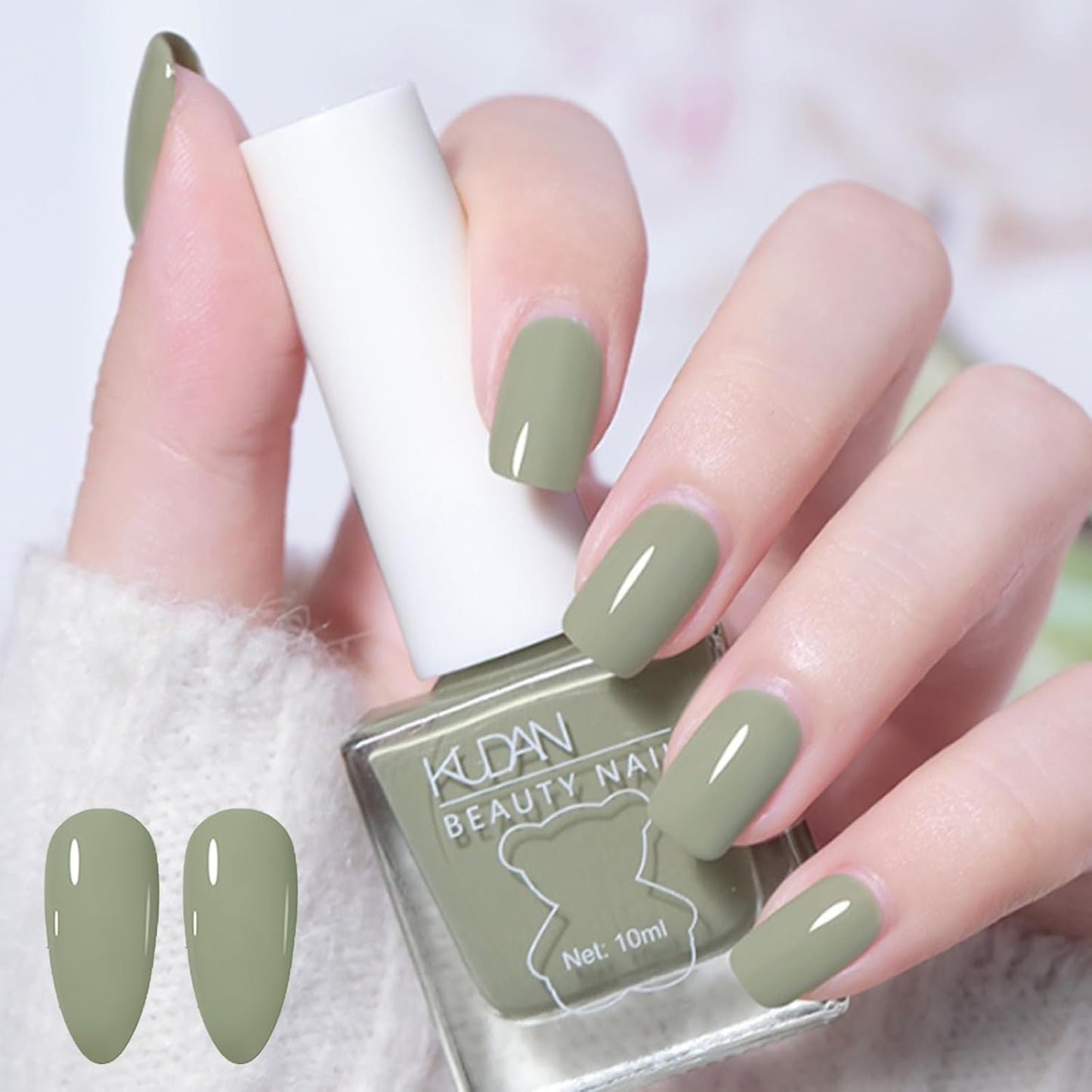 Fresh Green Fingernail Polish - Sage Green Nail Lacquer - Chip Resistant, Long Lasting, Air Dry Quick Dry Nail Art Polish for Manicure DIY