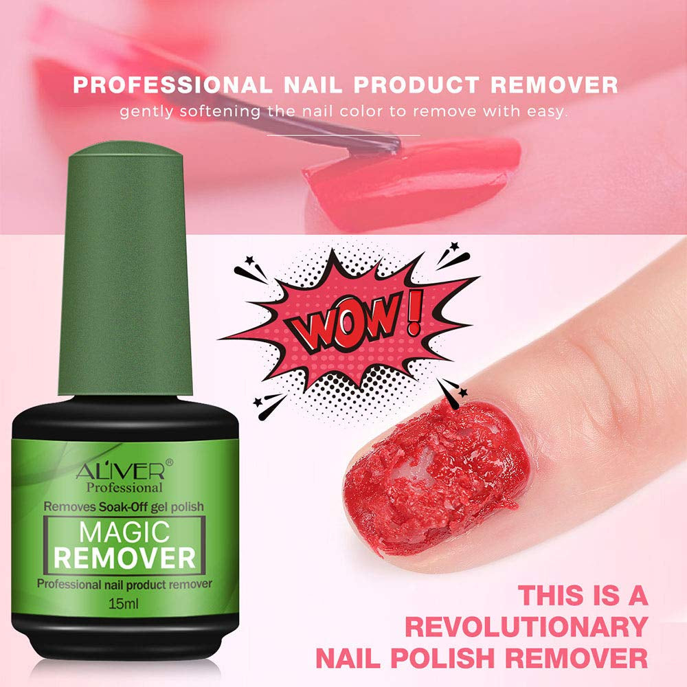 Gel Nail Polish Remover - 3 Pack, 15Ml Magic Gel Polish Remover, Quickly Soak off Nails, No Need for Foil, Soaking or Wrapping (Green)